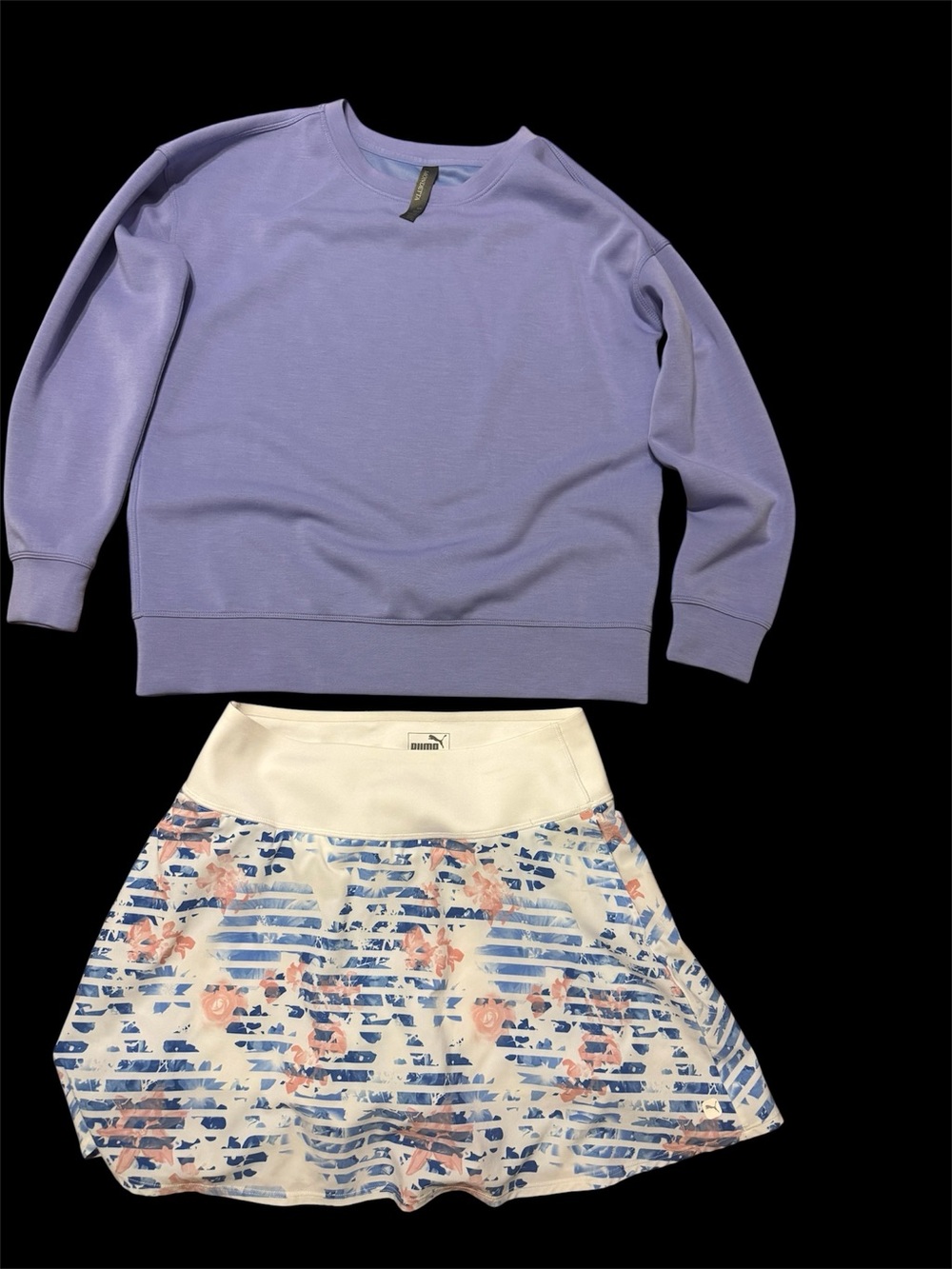Puma White Floral Skort with Pink & Blue and matching Mondetta top size S new